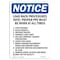 Signmission OSHA Notice, 7" Height, Load Rack Procedures Note Proper Sign, 7" X 5", Portrait OS-NS-D-57-V-14024 - alternate 1
